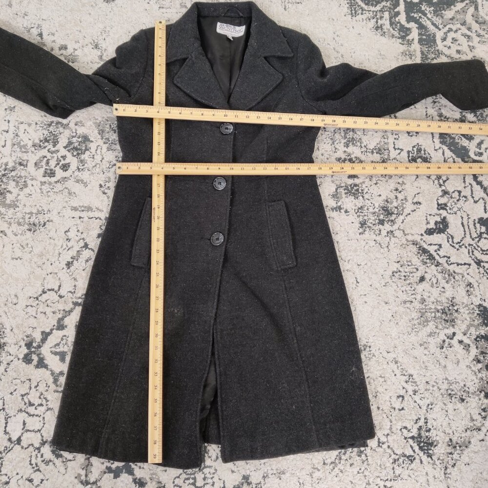 Simon Chang Women's Coat Size 9 / 10 Gray Wool Cashmere Lined Business Casual - Picture 7 of 9